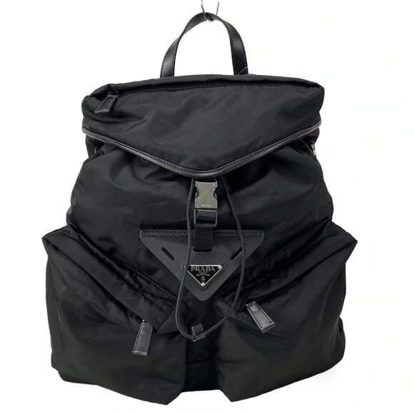 Auth PRADA Re-Nylon x Leather Backpack 2VZ108 Black Nylon Leather - Backpack - Picture 1 of 16